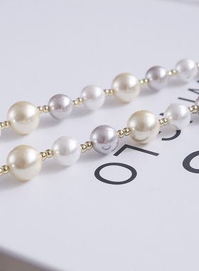 彩色正圆贝壳珍珠项链