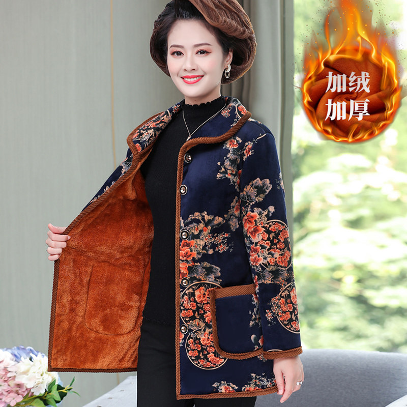 千丝鹿妈妈冬装外套加厚棉服 千丝鹿中老年女装