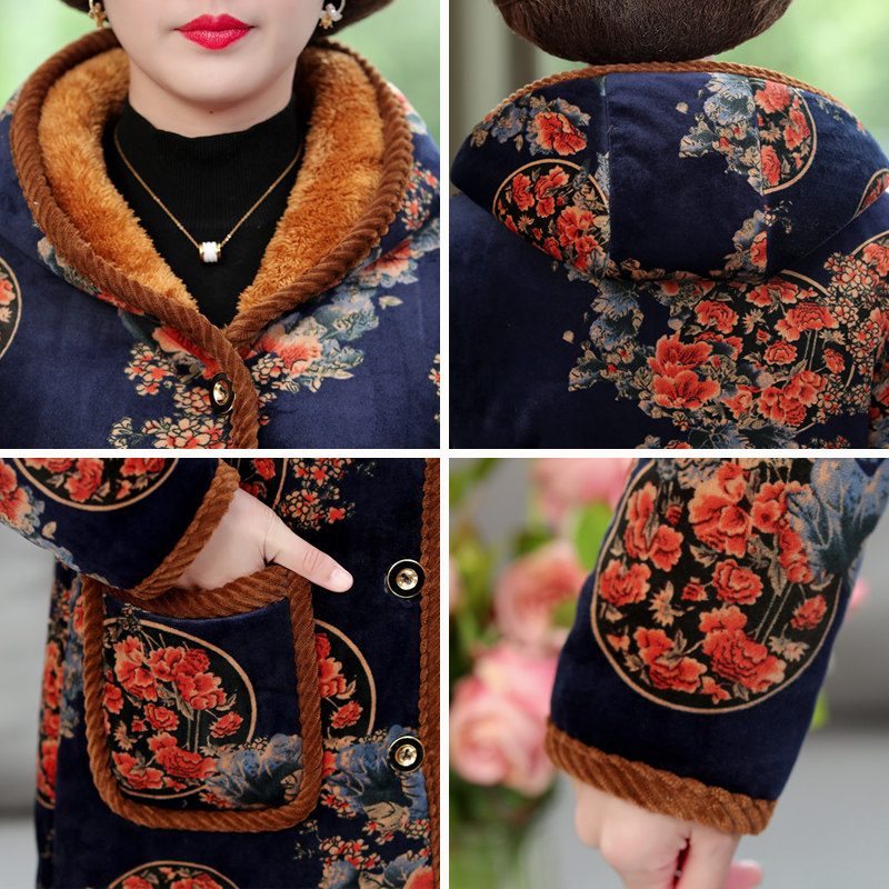 千丝鹿妈妈冬装中长款中老年女装 千丝鹿中老年女装