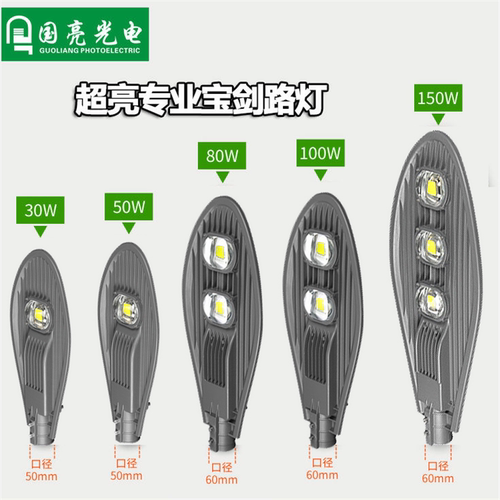 LED宝剑路灯头户外防水公园庭院新农村模组路灯市政道路灯50W200W - 图2