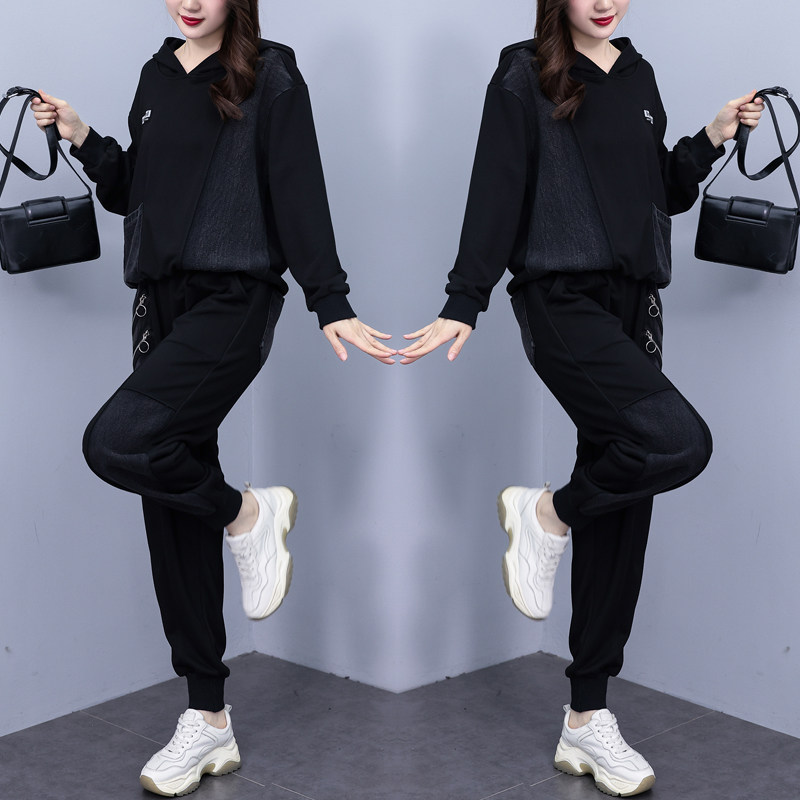 冬季新款天鹅绒卫衣长裤连帽大码女装加绒加厚抗冻女士休闲两件套,淘宝优惠券,粉丝福利购,淘宝优惠卷