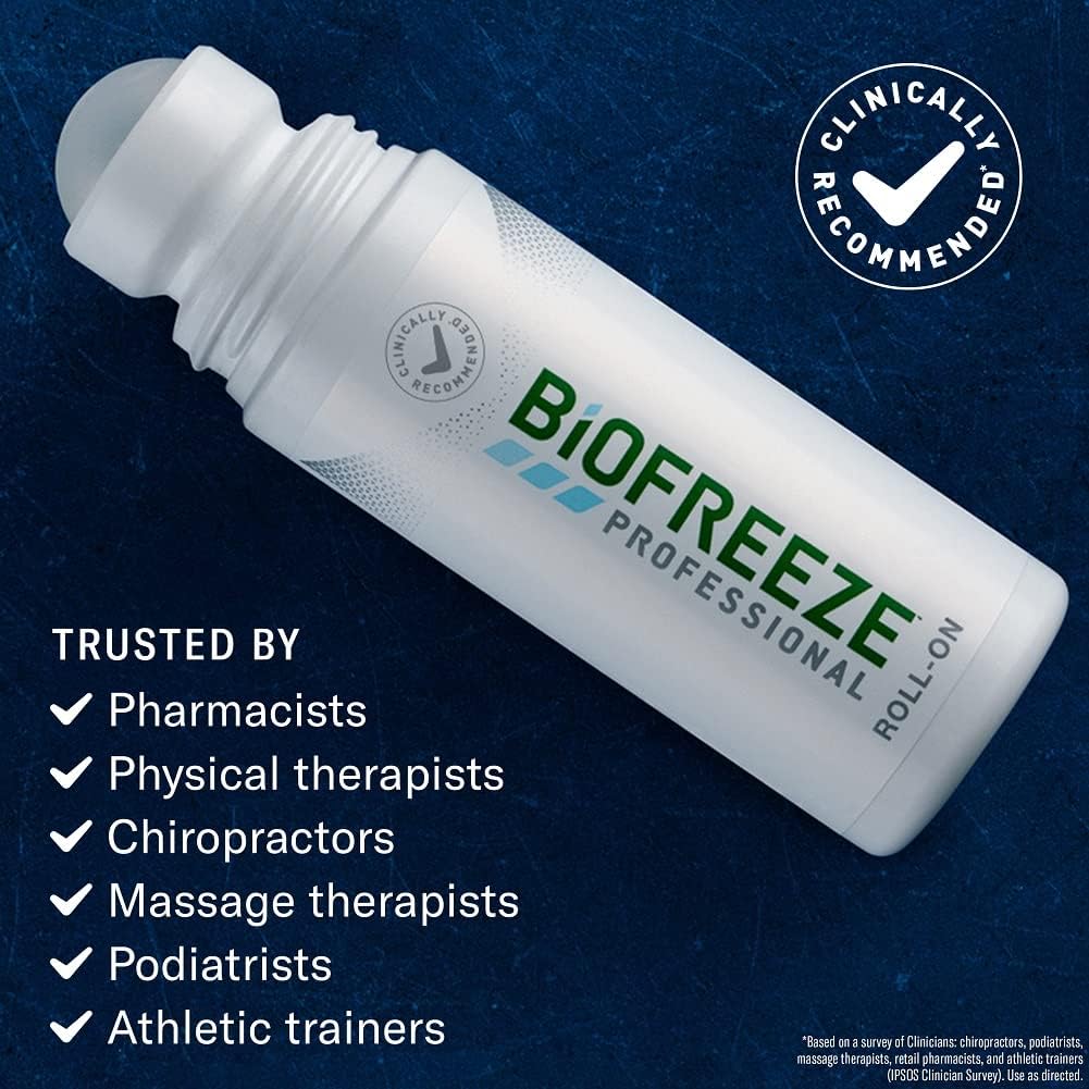 美国直邮Biofreeze Professional薄荷脑滚珠缓解凝胶关节肌肉89ml-图0