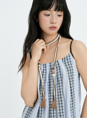 PANCY手工编织民族风串珠项链小众设计复古腰带腰绳个性串珠吊坠