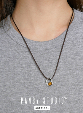 松弛感秋冬虎眼石项链