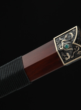 龙泉市刀剑花纹钢烧刃一体八面剑