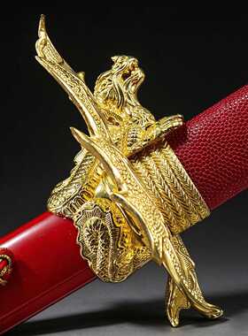 卧龙打刀金色高碳钢武士刃长刀龙泉日本刀动漫道具katana未开刃