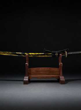 高端手工三枚合打刀日本刀武士刃长刀鎏金镡收藏摆件katana未开刃