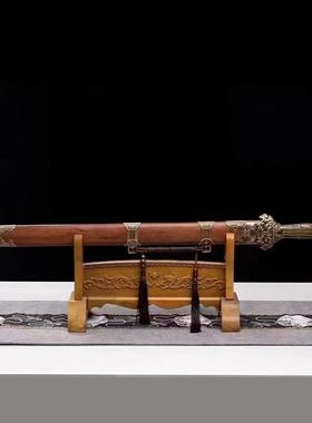 帝王剑手工锻打花纹钢宝剑双槽