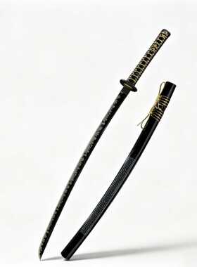 一体手工katana日本打刀龙泉东洋长刀居合刀黑色刀剑武士刃未开刃