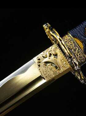 手工一体武士刃日本刀雕刻龙长刀剑居合打刀冷兵器katana未开刃