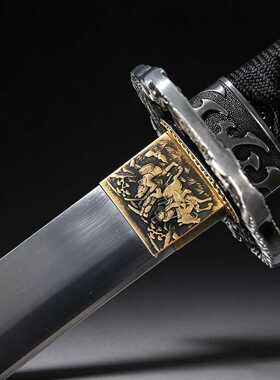 手工锻打高锰钢日本打刀一体东洋长刀武士刃龙泉刀剑katana未开刃