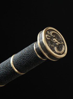 龙泉市刀剑花纹钢一体宝剑手工