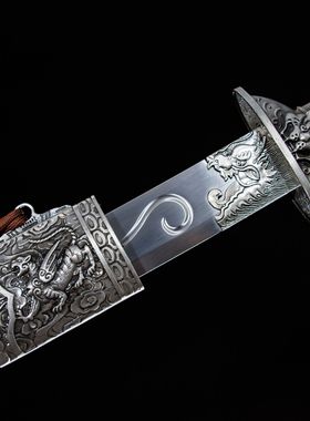 龙泉市刀剑防身高锰钢龙虎双手