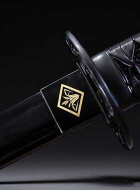 战术黑武士刃日本刀一体居合长刀收藏道具龙泉刀剑Katana未开刃