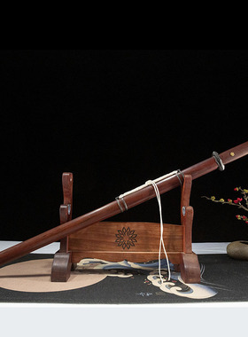 陌尘唐刀简装黄铜仿古装具龙凤檀