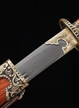 龙泉市刀剑百炼花纹钢锻打牛尾刀