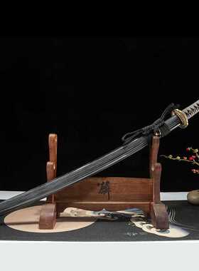一体手工长刀武士刃日本武式刀高锰钢打刀铜镡刀剑katana未开刃