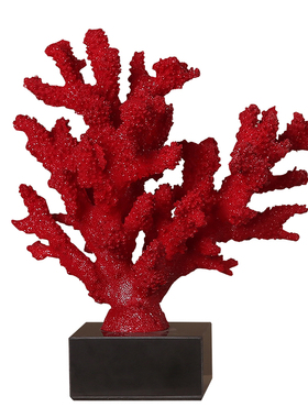 海印象现代极简轻奢样板房售楼处家珊瑚摆件客厅书房家居软装饰品