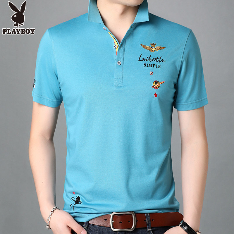 花花公子t恤男短袖翻领韩版夏季t playboy大象T恤