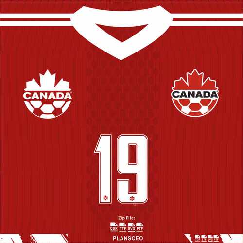 Canada加拿大2026世界杯主场足球服号码字体矢量安装ttf素材Font - 图1