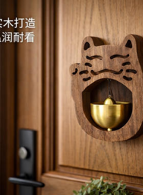 猫咪玻璃门门铃微笑猫实木门