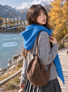 【秋季氛围感】蓝色巴拉克拉法帽
