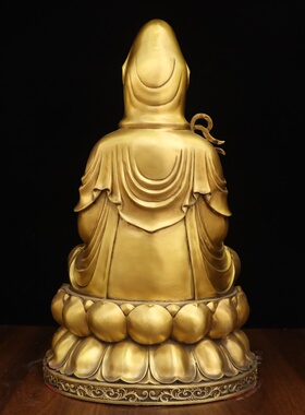 黄铜柳枝观音菩萨佛像玉净瓶观音