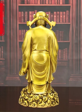黄铜福禄寿件南极仙翁祝寿神像摆