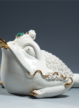 晟美陶瓷如意三足金蟾招财进宝