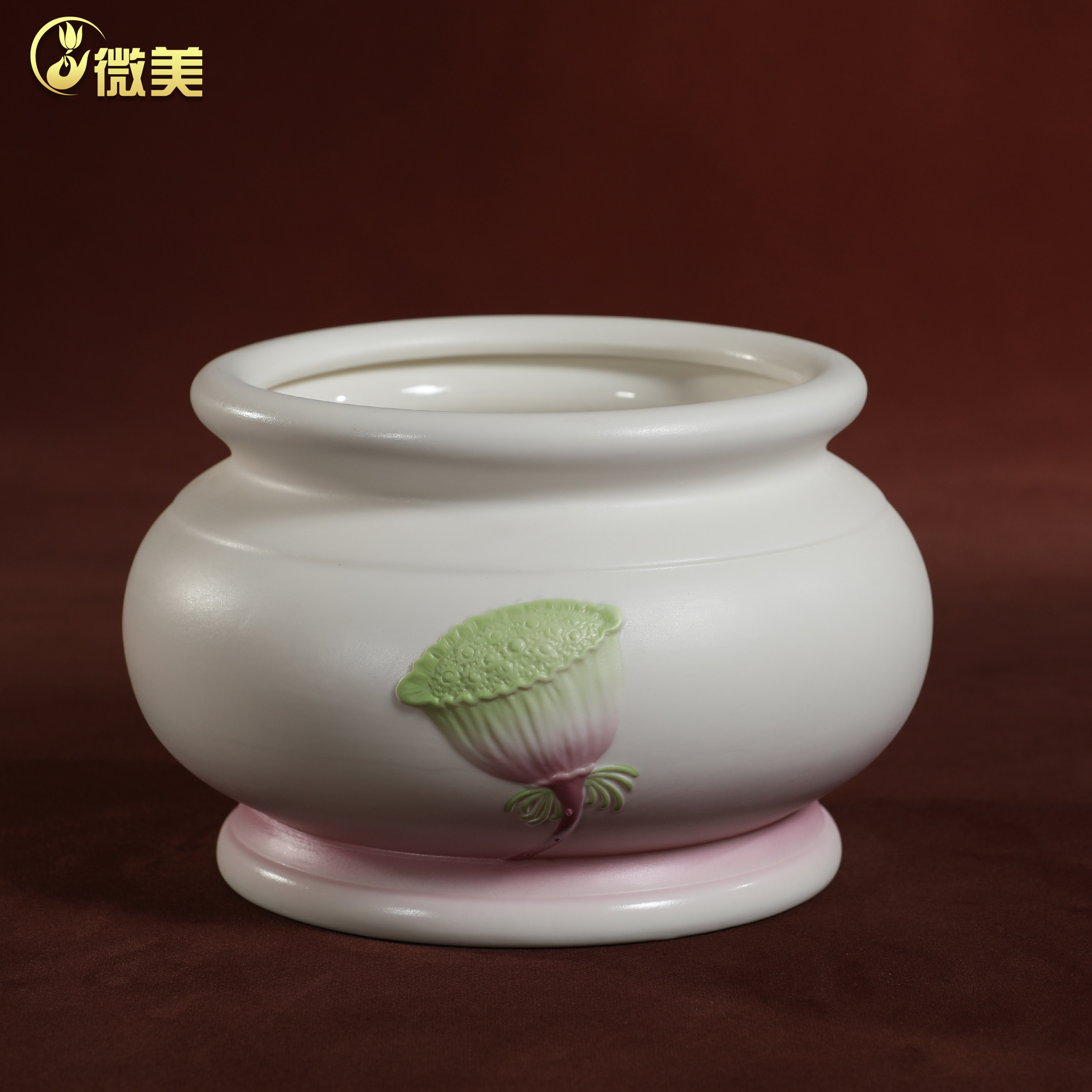 晟美陶瓷粉荷莲花香炉摆件家用供奉佛前佛具香插炉焚香炉佛具用品,淘宝优惠券,粉丝福利购,淘宝优惠卷