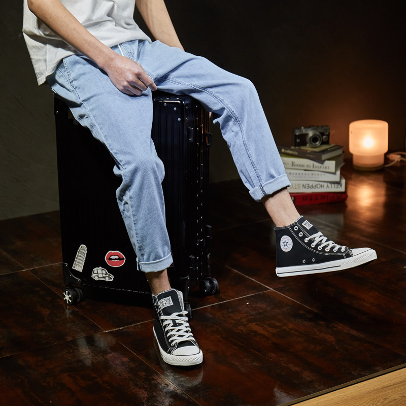 唐狮春夏新品九分男宽松港风牛仔裤 唐狮福悠牛仔裤