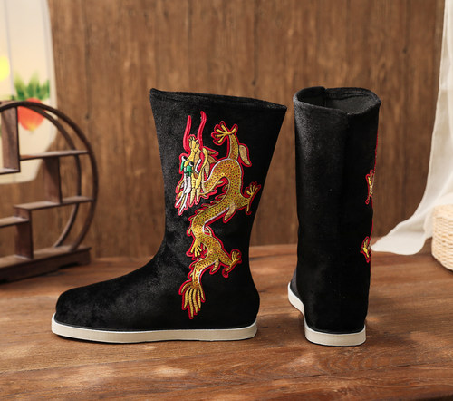 古装汉服鞋男女古风靴侠客古装靴中国风皂靴翘头官靴演出话剧表演 - 图0