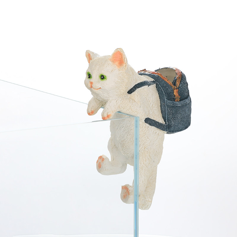 鱼缸造景猫咪背包缸边悬挂摆件水族箱办公桌创意可爱装饰全套布景,淘宝优惠券,粉丝福利购,淘宝优惠卷