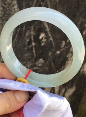 圈口61缅甸A货天然翡翠手镯保真正品老坑种玉镯子平安女款大口径