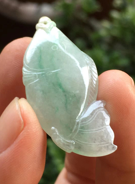 缅甸A货保真正品翡翠鱼吊坠汽车钥匙扣旗袍压襟挂锁骨挂包挂手机