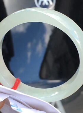 缅甸A货保真正品翡翠圈口51冰晴水扁条女款少女妈妈送礼小口径