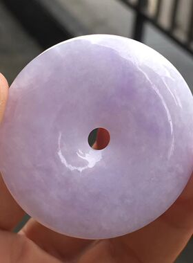 缅甸A货天然翡翠紫罗兰平安扣保真正品冰种吊坠男女款送礼