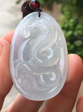 缅甸天然A货保真正品翡翠冰种生肖蛇牌子吊坠挂件水润饱满厚装