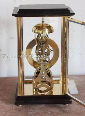 景工座钟镀金四明钟 古典钟表 整点提醒，大牌同款