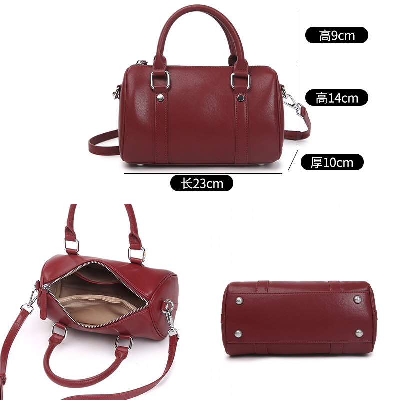 时尚真皮波士顿枕头包女气质2026春季新款纯牛皮大容量斜挎手提包,淘宝优惠券,粉丝福利购,淘宝优惠卷