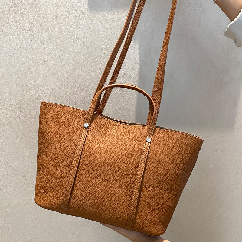 头层牛皮大容量托特包女简约百搭单肩斜挎包真皮休闲手提包放雨伞,淘宝优惠券,粉丝福利购,淘宝优惠卷