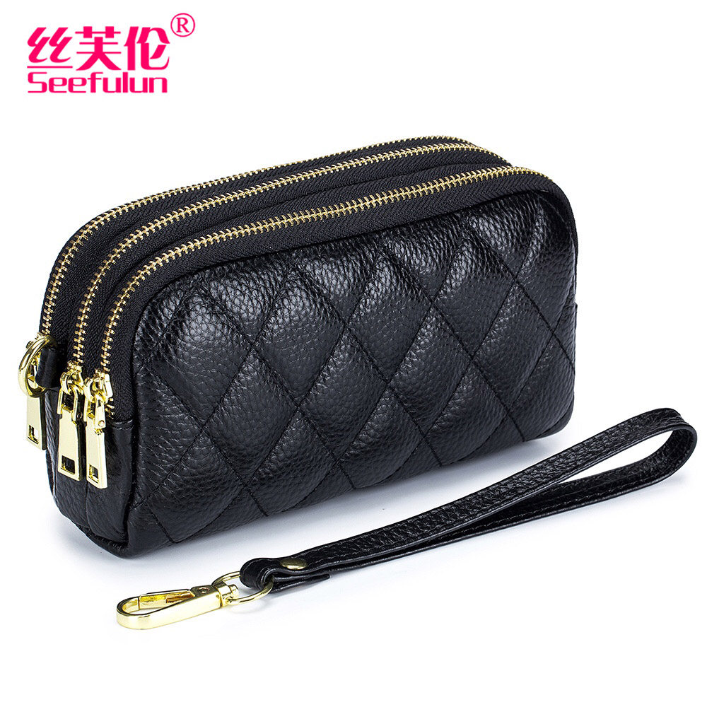 时尚三层大容量真皮买菜女三零钱包 丝芙伦女士包袋