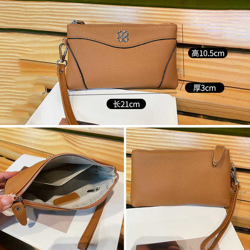 2026春季新款真皮手拿包手拎钱包小巧轻便软牛皮散步零钱包放手机,淘宝优惠券,粉丝福利购,淘宝优惠卷