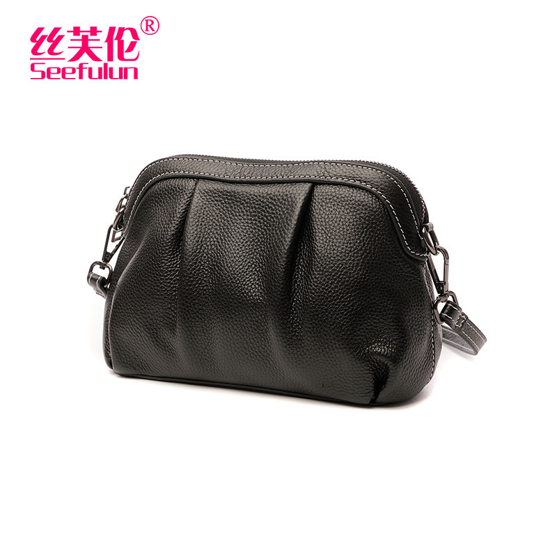 真皮女新款2020时尚简约斜挎小包包 丝芙伦女士包袋