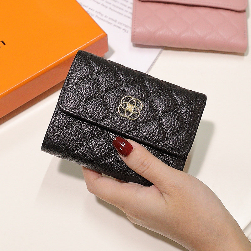 2023新款软牛皮短款女黄色零钱包 丝芙伦钱包