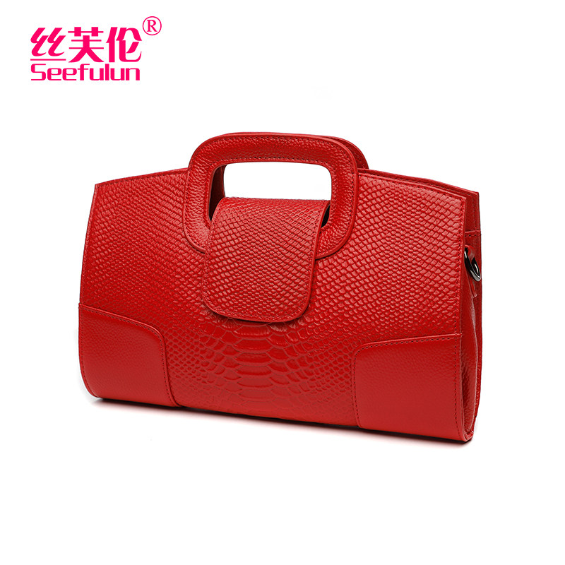 真皮手拿包2020新款时尚简约手提包 丝芙伦女士包袋