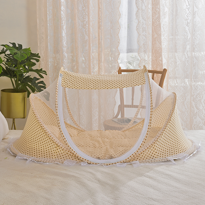 婴儿蚊帐罩免安装可折叠宝宝床上蒙古包儿童新生防摔有底防蚊神器 - 图1