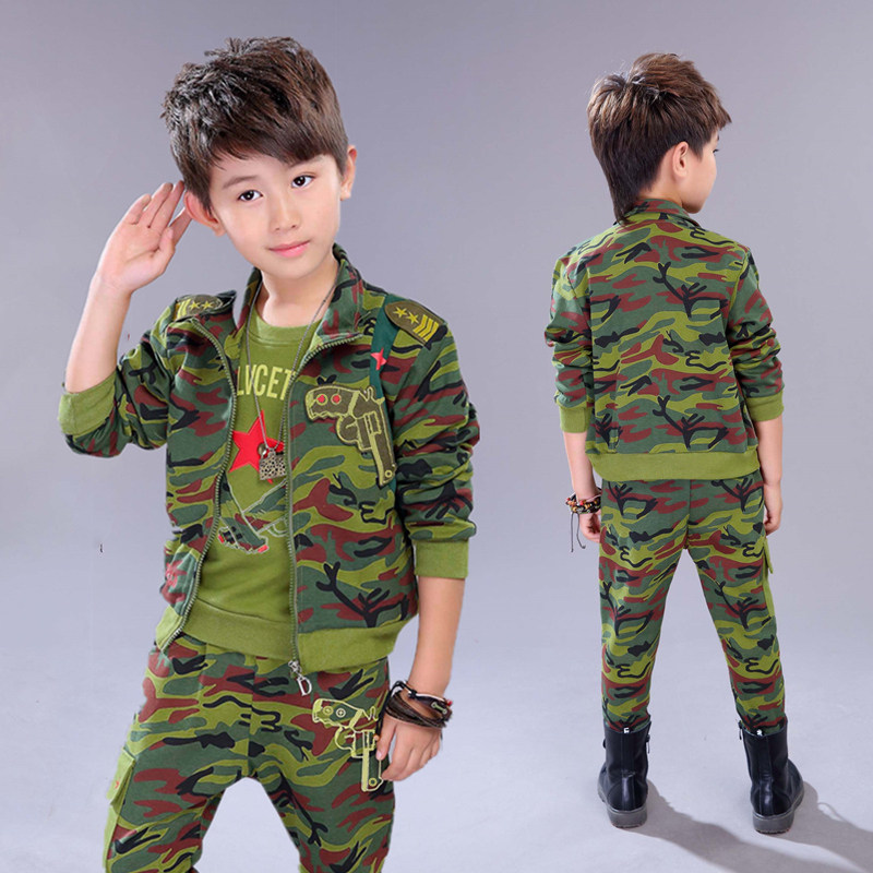 春秋款3男童卫衣套装4 5 6迷彩服 焕趣套装