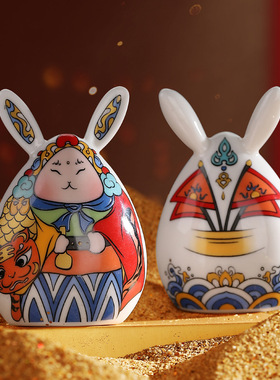 陶瓷兔爷老北京兔儿爷中式国潮风