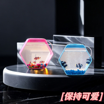 Clown Fish Special Fish Tank Sea Water Cylinder Tabletop Office Desktop Small Creative Plastic Integrated Shaping Bucket Fish Tank